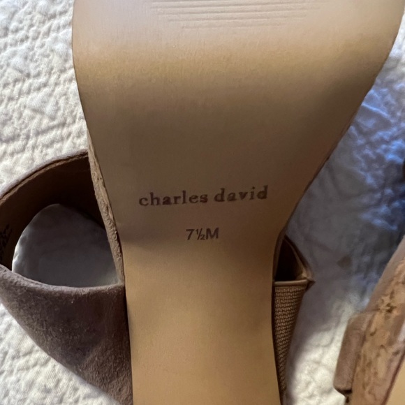 Charles David Platform Sandals in Beige/Taupe - Picture 4 of 5